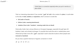 do you know the origin of the word exil