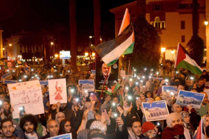 مسيرة تدعم الفلسطينيين في الرباط